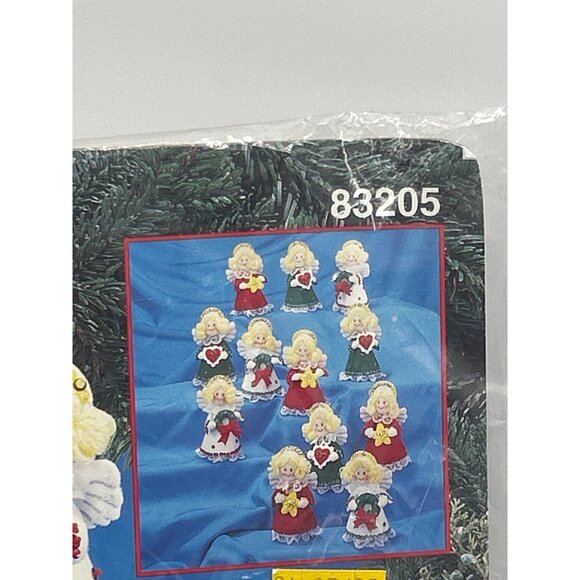 Bucilla Felt Applique Christmas Ornaments Holiday Angels 12 piece set #83205 NEW - Picture 3 of 4